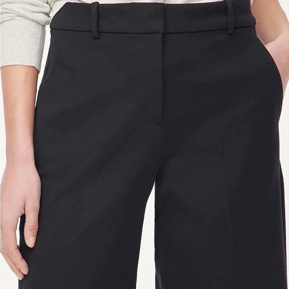 J.CREW KRISTYN Black Pants Wide Leg Cropped Pocket Size 10
